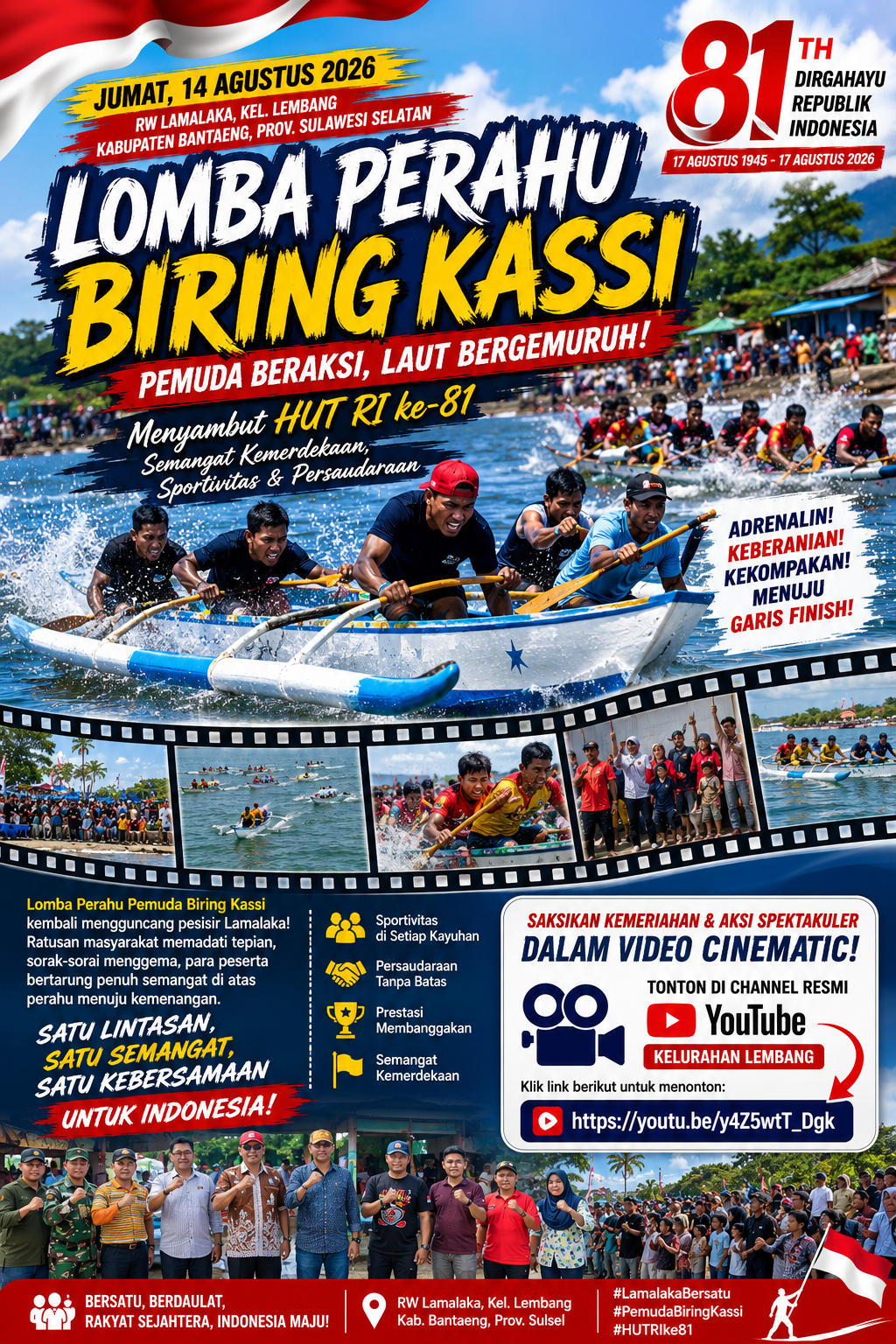 Adrenalin di Laut Lamalaka! Lomba Perahu Biring Kassi Sulap Pesisir Lembang Jadi Arena Pesta Rakyat